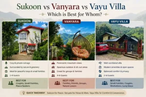 Sukoon vs Vanyara vs Vayu Villa
