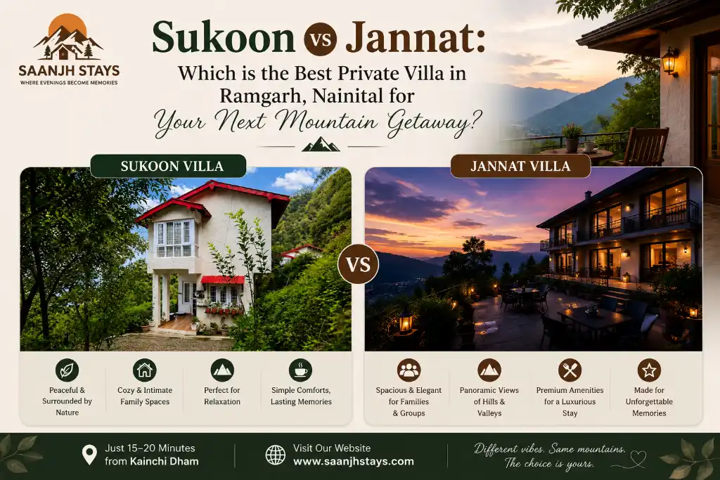 Sukoon vs Jannat: Which is the Best Private Villa in Ramgarh, Nainital for Your Next Mountain Getaway?