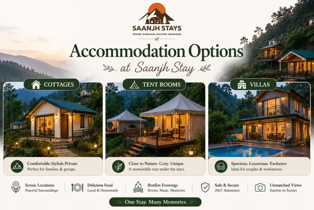 Accommodation Options at Saanjh Stay