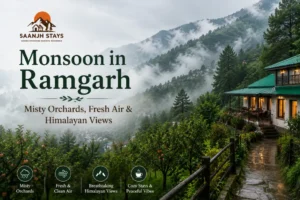 Monsoon in Ramgarh: Misty Orchards, Fresh Air & Himalayan Views