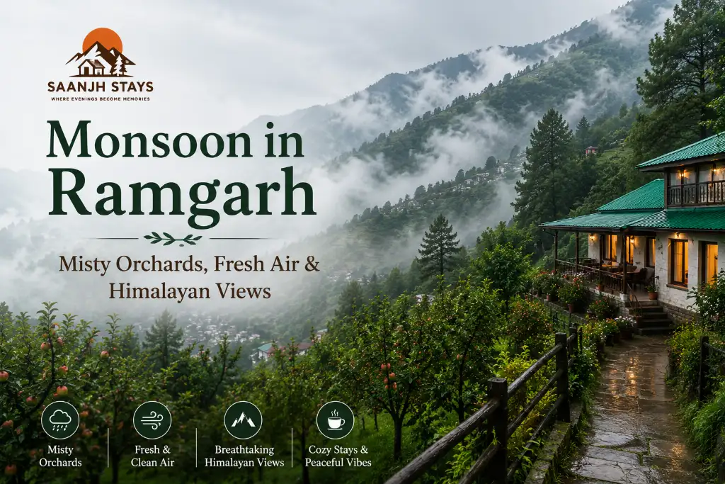 Monsoon in Ramgarh: Misty Orchards, Fresh Air & Himalayan Views