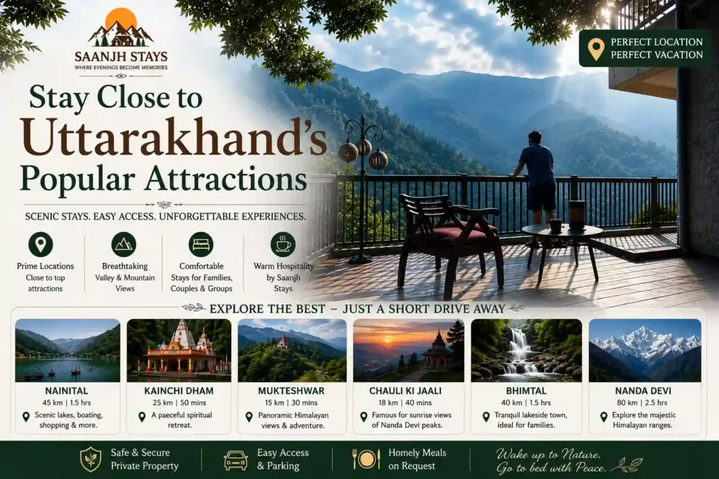 Stay Close to Uttarakhand's Popular Attractions