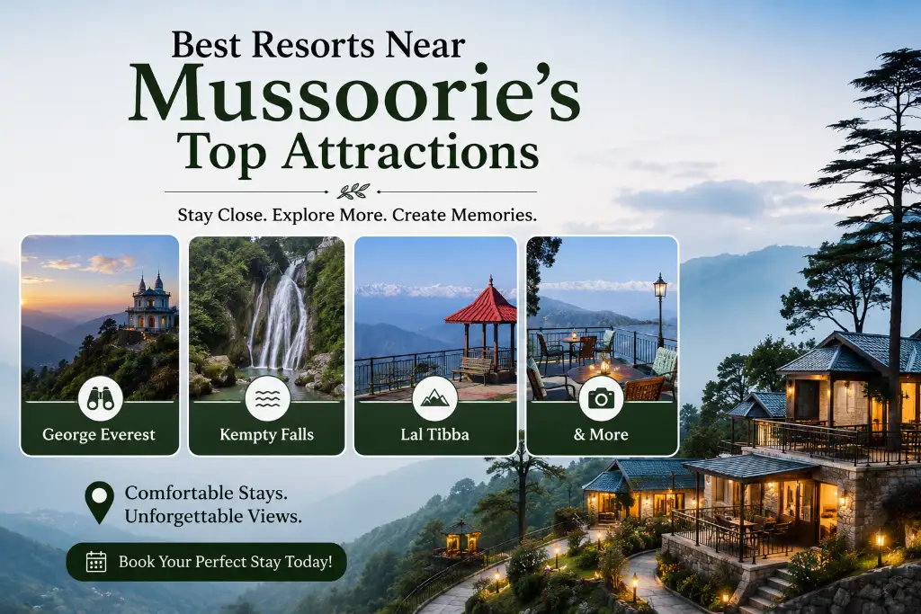 Best Resorts Near Mussoorie Top Attractions: George Everest, Kempty Falls, Lal Tibba & More