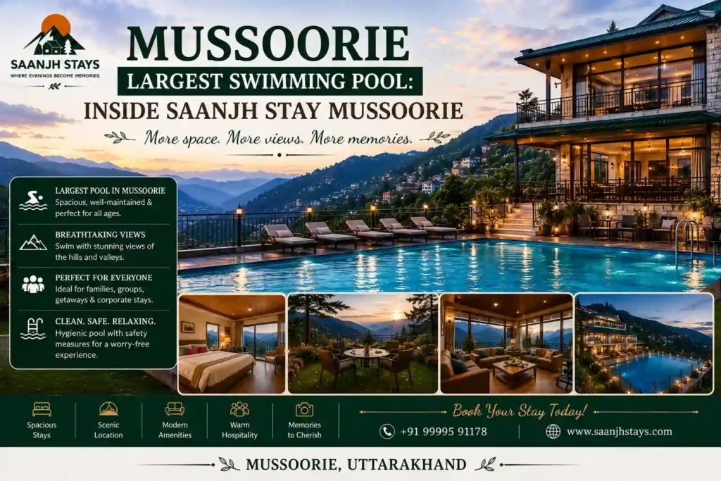 Mussoorie Largest Swimming Pool: Inside Saanjh Stay Mussoorie