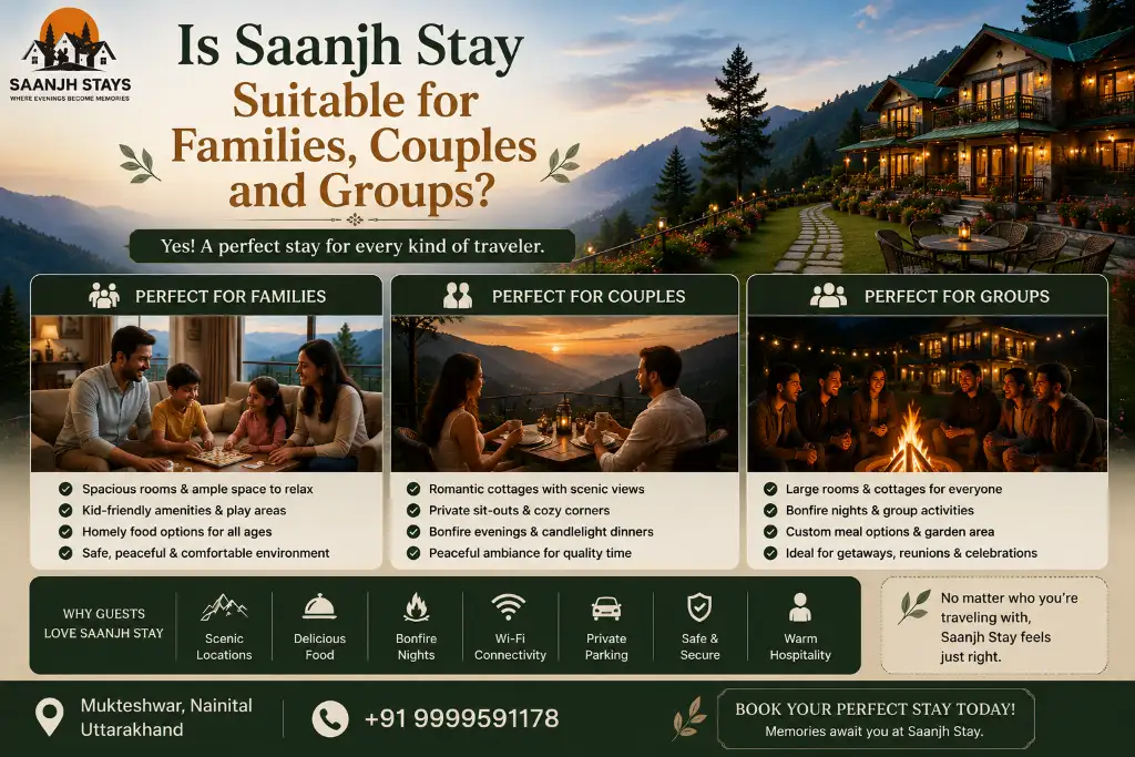 Is Saanjh Stay Suitable for Families, Couples and Groups?