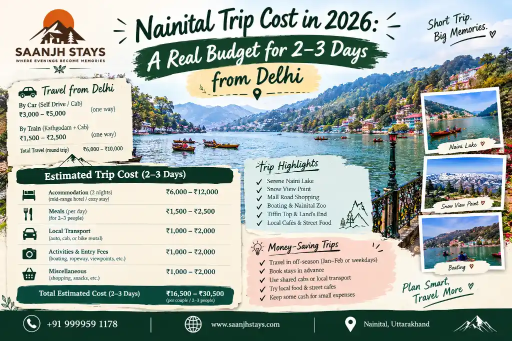 Nainital Trip Cost in 2026: A Real Budget for 2–3 Days from Delhi