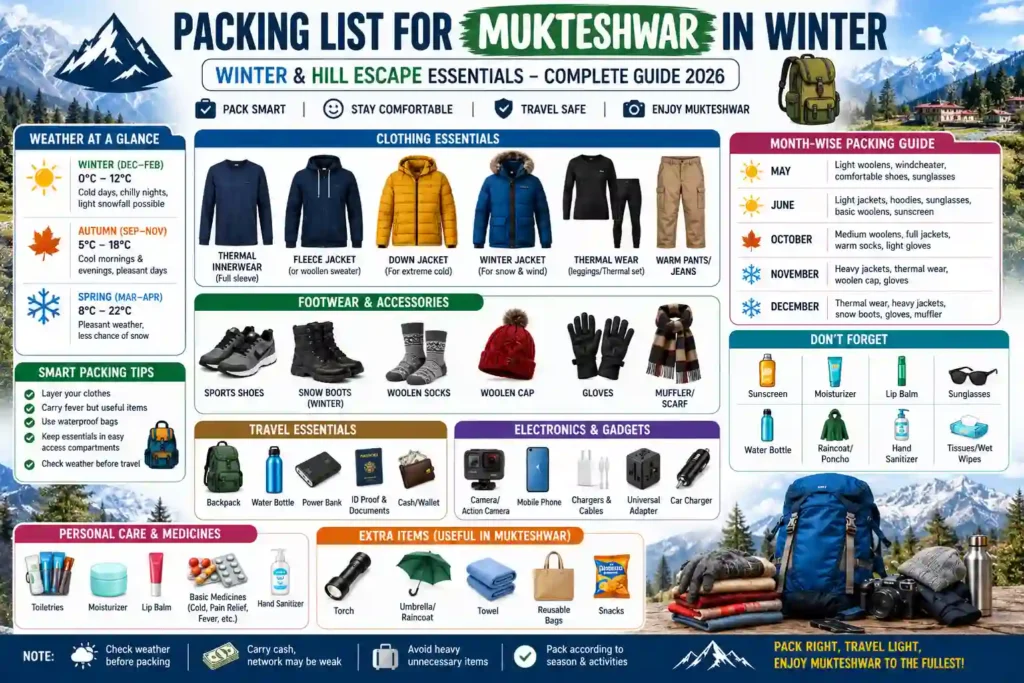 Packing list for Mukteshwar in winter